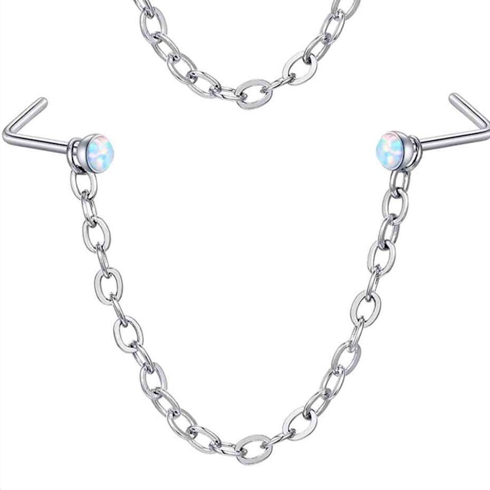 Nose Chain Stud L-Shape